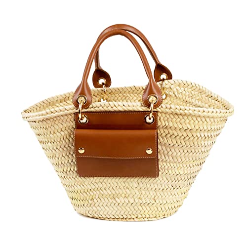 FRENCH BASKET Luxury straw bag with leather handles_41sPEnXiDOL