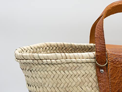 FRENCH BASKET straw bag with leather handles beach bag_41atQf+GgZL