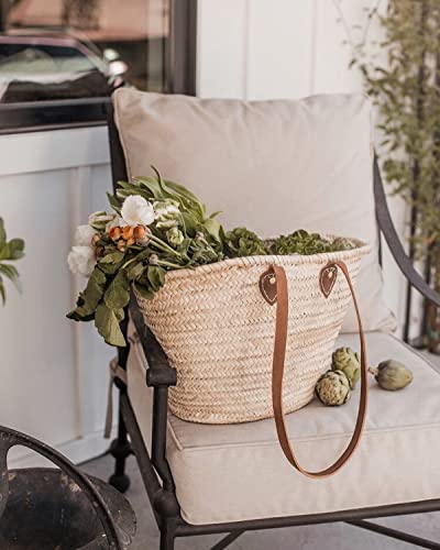 FRENCH BASKET straw beach bag with leather handles_41+7N6KJYoL