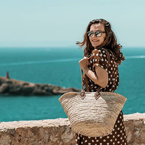 FRENCH BASKET straw beach bag with leather handles_510fe06BN5L