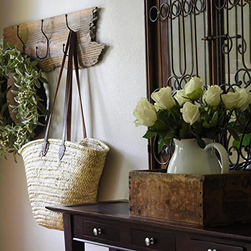 FRENCH BASKET straw beach bag with leather handles_51aaTGrAddL