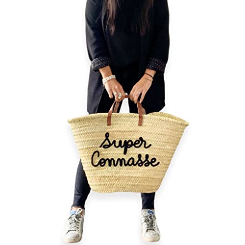 FRENCH BASKET with leather handles_41Vb1DklAiL