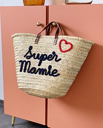 FRENCH BASKET with leather handles_51EvVqgMe1L