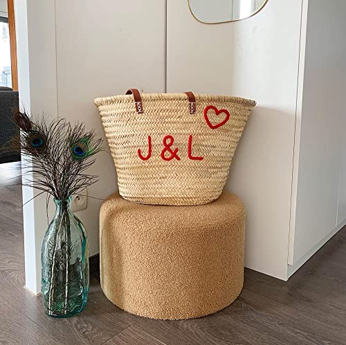 FRENCH BASKET with leather handles_51FGOq+1FvL