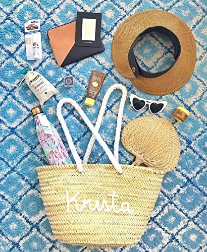 Personalized FRENCH BASKET straw bag with long handles_61KAswiFAKL